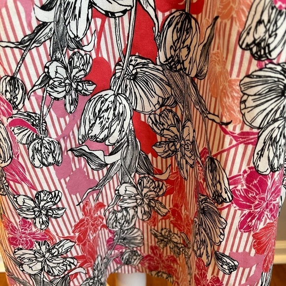 Pappogallo Dress Size 10 Embroidery around neck sleeves V Neck Fully Lin… - Picture 4 of 12